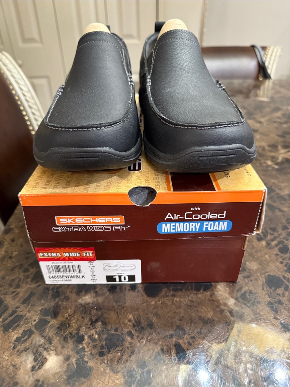 Mens Sketchers Harper FORDE loafer black size 10 Extra Wide brand new in box